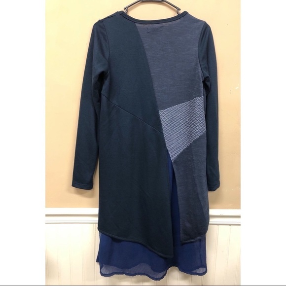 Rococo Lagenlook Minimalist Blue L/S Dress Small - Picture 2 of 7